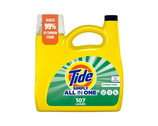 Tide Simply All-In-One Liquid Laundry Detergent, Daybreak Fresh Scent, 4.16 Litres, 107 Loads - 4.16 L