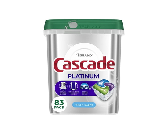 Cascade Platinum Dishwasher Pods, Dishwasher Detergent, Dish Detergent Soap, Fresh 83CT
