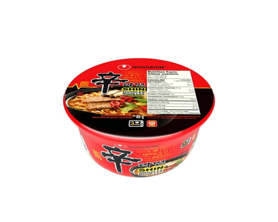Nongshim Spicy Shin Bowl Noodle Soup - 86g