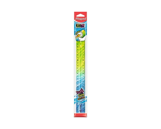 Règle Maped Twist & Flex 30 cm, ultra-flexible, coloris bleu-vert - 30 cm