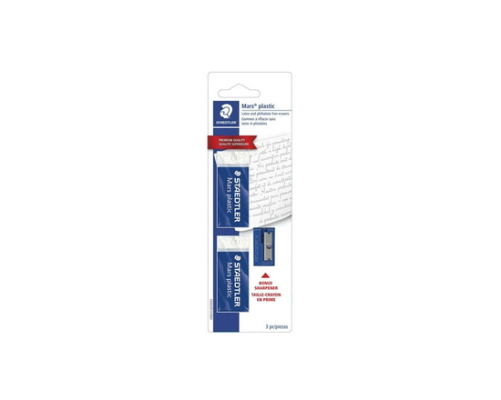 Staedtler Mars Plastic Erasers + BONUS sharpener