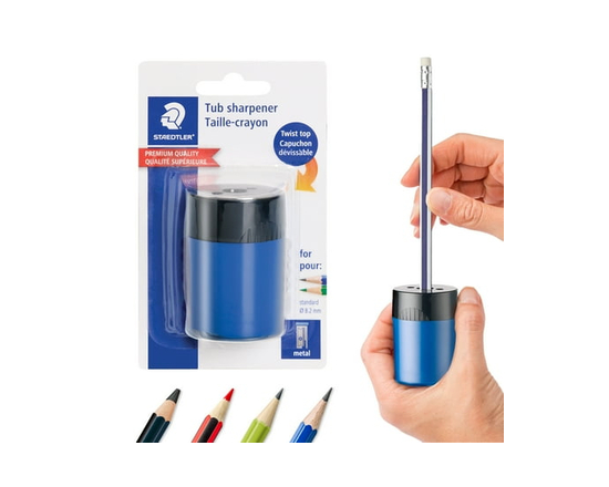 Taille-crayon manuel en métal à 1 trou de Staedtler, Bleu