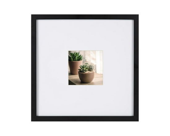 DesignOvation Gallery 13" x 13" Matted to 5" x 5" Black Picture Frame - 13" x 13" matted to 5" x 5"