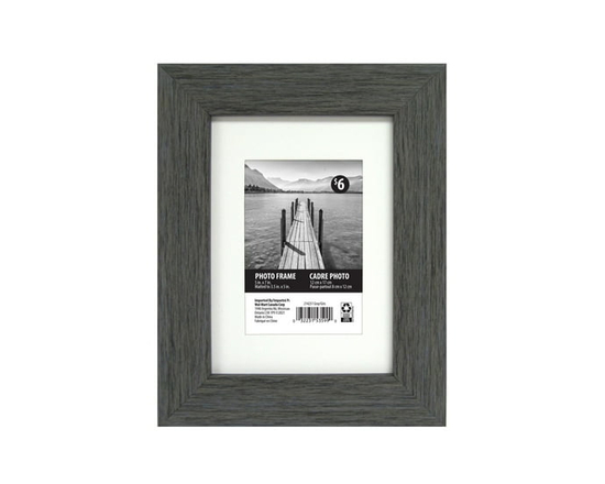 DesignOvation Tinta 5" x 7" Matted to 3.5" x 5" Dark Grey Tabletop Picture Frame - 5" x 7" Matted to 3.5" x 5"