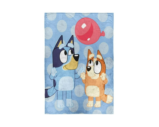 Bluey 'Floating Balloons Fleece Blanket, 100% Polyester - 62" x 90"