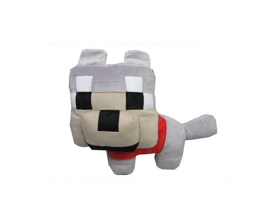 Minecraft Wolf Plush Stuffed Pillow Buddy, 100% Polyester - 17" tall and 16" wide