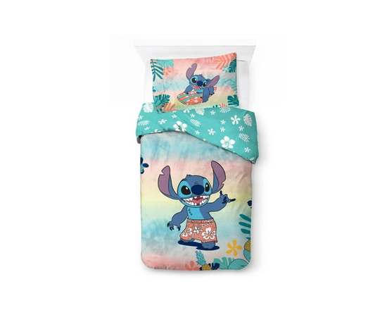 Disney Lilo and Stitch Kids 2-Piece Twin/Full Reversible Comforter and Pillowcase Set, 100% Polyester