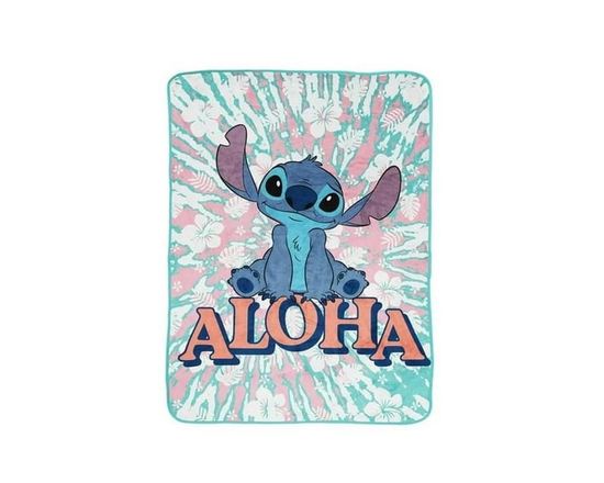 Disney Lilo and Stitch Island Vibes Kids Fleece Throw, 100% Polyester - Other