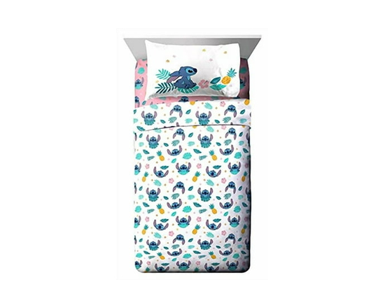 Disney, Lilo and Stitch Hawaiian Denim 3-Piece Kids Twin Sheet Set, 100% Polyester
