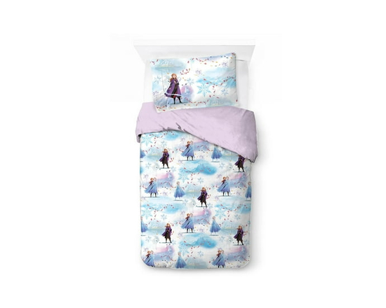 Disney Frozen 'Winter Frost Adventures' Kids Twin/Full Reversible Comforter and Pillowcase Set, 100% Polyester