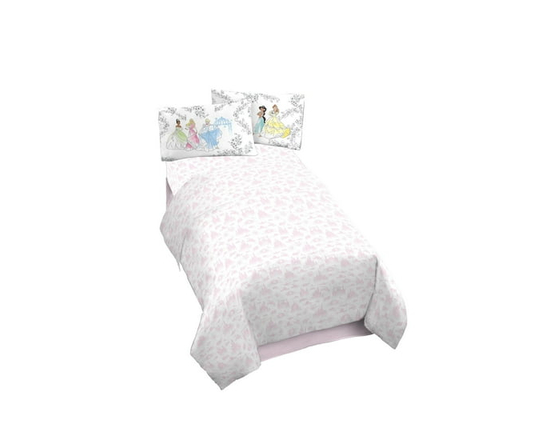 Disney, Princess 'Floral Garden' Kids 4-Piece Full Sheet Set, 100% Polyester