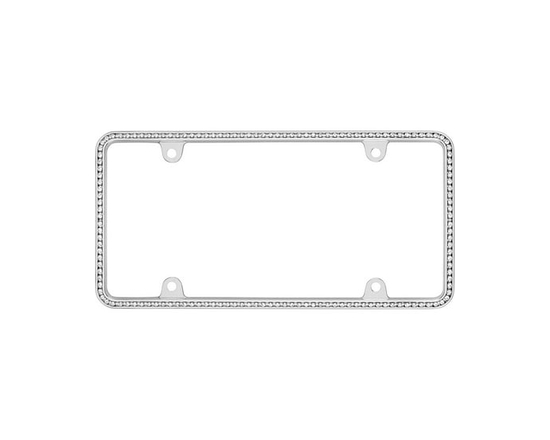 Cruiser Accessories Diamondesque, Chrome License Plate Frame - Universal
