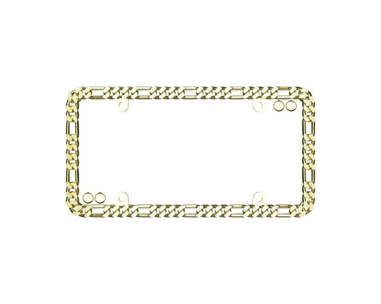 Cruiser Accessories Designer Gold Chain License Plate Frame, with Fastener Caps - Universal