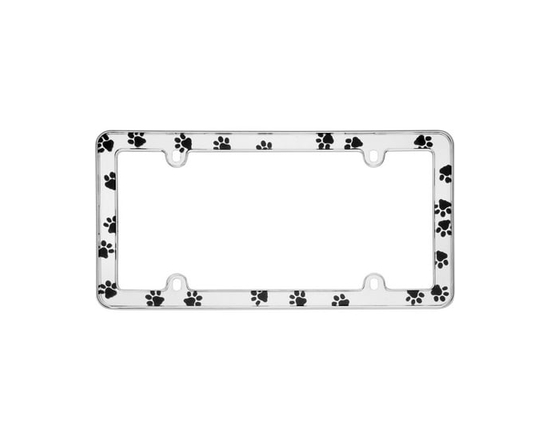 Cruiser Accessories Paws, Chrome License Plate Frame - Universal