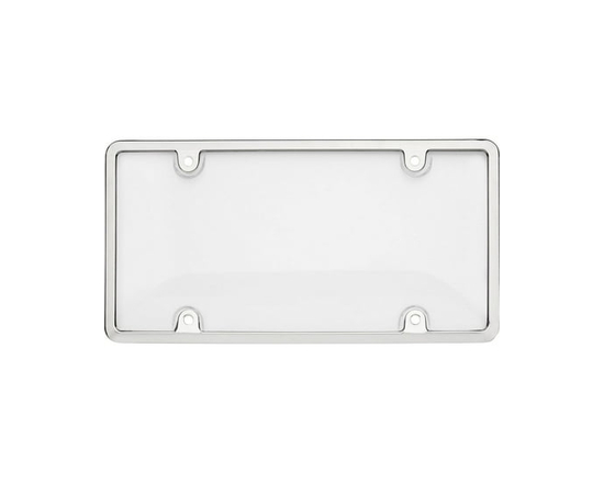 Cruiser Accessories Tuf Combo, Chr/Clr License Plate Shield - Universal (Chrome)