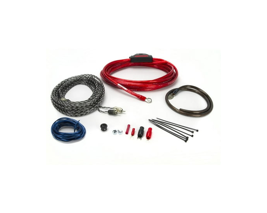 Scosche KPA8CCF Trousse de câblage d’amplificateur hybride OFC/CCA de 680 watts avec câbles audio torsadés – Neuf