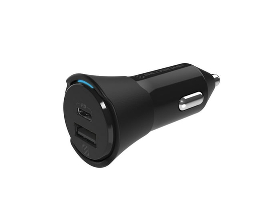 Scosche CPDCA32-SP PowerVolt 32W certifié USB-C + USB-A Chargeur de voiture rapide Power Delivery 3.0 - 1.1 x 2.68
