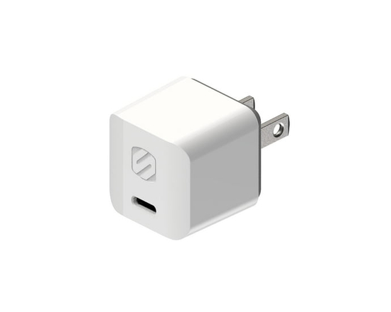 Scosche HPDC30MWT-SP PowerVolt 30W USB-C Power Delivery Multi-Device  Wall Prong Charger White
