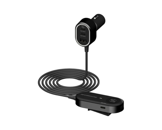 Scosche CPD100EX-SP 100W USB Charger Adapter PD 30W & 20W USB-C Ports & 18W USB-A Port w/ 5FT Cable - 1