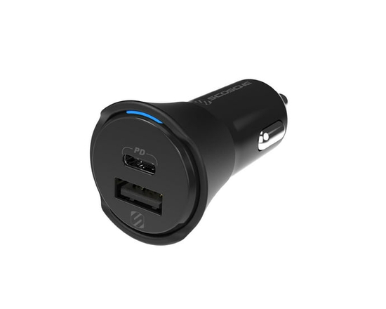 Scosche CPDCA32-RP PowerVolt 32W Certified 3.0 USB-C & USB-A Fast Car Power Delivery Adapter Black - 1