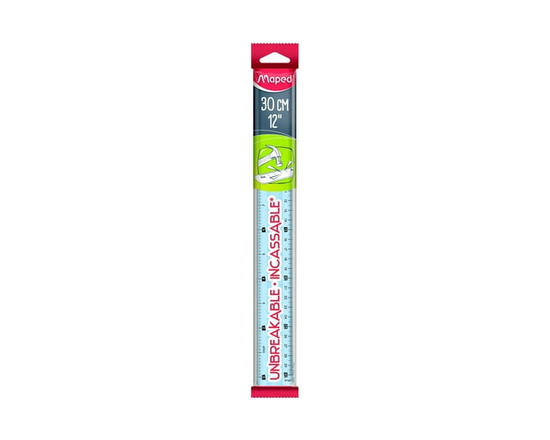 Maped - Unbreakable ruler 30cm - 12'' - Blue - Shatterproof material - 30cm - 12''