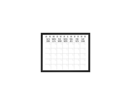 Quartet Tableau calendrier effaçable à sec, cadre en bois, 16 po x 20 po