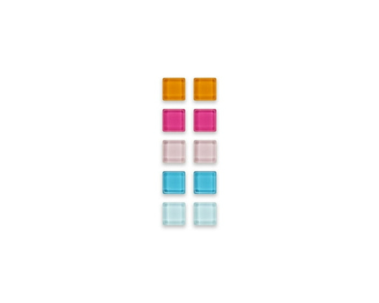 Quartet Mini Square Magnets, Magnets, Assorted Colours, 10 Pack - 10 Pack