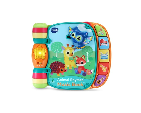 VTech Animal Rhymes Music Book™ with Lights & Sounds for Infants - English Version, 3+ Months - S