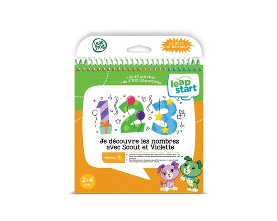 LeapFrog LeapStart 3D Livre éducatif (Niveau 1) Je Découvre les nombres avec Scout Et Violette - Les mathématiques - Version française