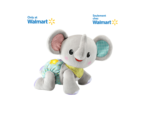VTech Explore & Crawl Elephant - Interactive Plush Baby and Toddler Toy - Walmart Exclusive - English Version