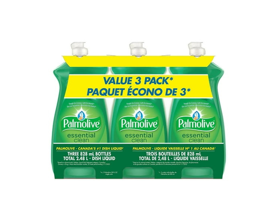Palmolive Essential Clean Liquid Dish Soap, Original Scent 828ML 3PK - 46 oz
