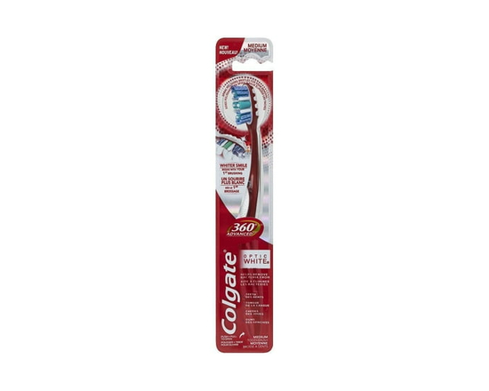 Colgate 360 Advanced Optic White Toothbrush, Medium - M
