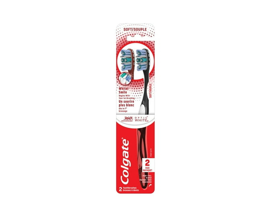 Colgate 360 Advanced Optic White Brosse à Dents, Souple - M