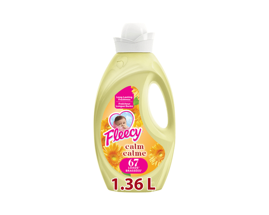 Assouplisseur de tissus concentré Fleecy Calme, parfum de Vanille et Lotus au miel, 1,36 L - 1,36 L