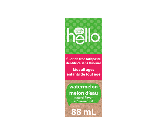 hello Fresh Watermelon Fluoride Free Kids Toothpaste, 119 g Tube - 88 mL