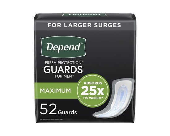 Depend Incontinence Guards for MEN, Maximum Absorbency
