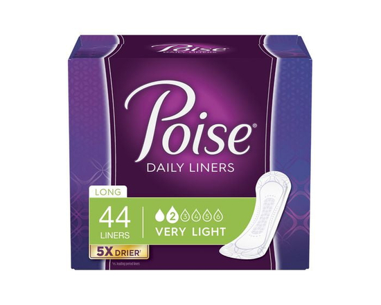 Poise Daily Incontinence Panty Liners, 2 Drop Very Light Absorbency, Regular, 48 Count - Long