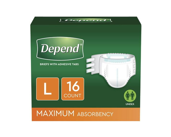 Depend Incontinence Protection with Tabs, Maximum Absorbency (Small/Medium and Large/Extra Large) - L/XL