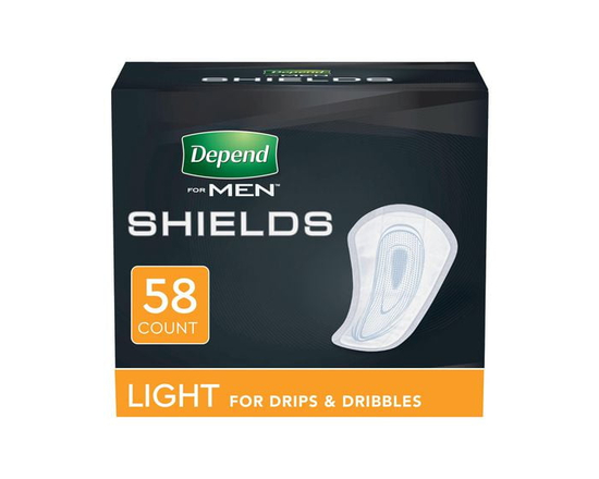 Depend Incontinence Shields, Pads for Men, Light Absorbency, 58 Count