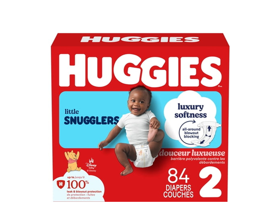 Huggies Little Snugglers Baby Diapers, Size 2 (12-18 lbs), 84 Count