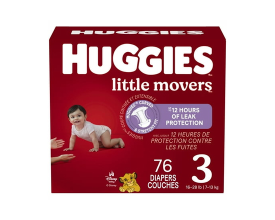 Huggies Little Movers Baby Diapers, Giga pack, Size 5 (27+ lbs), 58 Count
