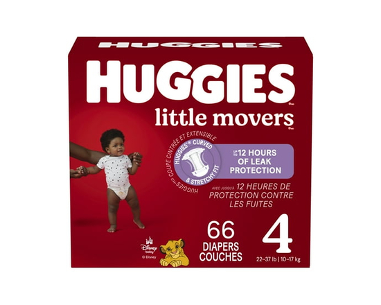 Huggies Little Movers Baby Diapers, Giga pack, Sizes 6, 50 Count