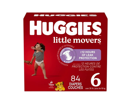 Huggies Little Movers Baby Diapers, Mega colossal pack, Size 7 (41+ lbs), 68 Count