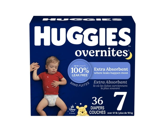 Huggies Overnites Nighttime Baby Diapers, Size 4 (22-37 lbs), 58 Count
