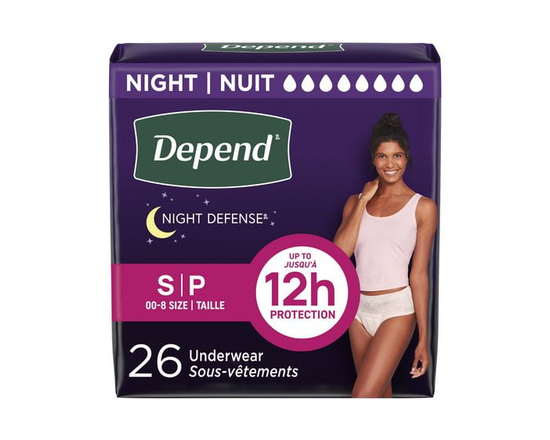 Depend Night Defense Adult Incontinence Underwear for Women, Overnight, S-XL, Blush - S