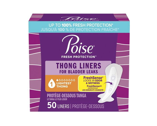 POISE THONG LINER SMALL 50 PACK - S