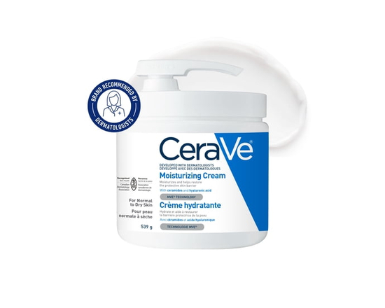 CeraVe Moisturizing Cream, Rich Face and Body Cream with Ceramides and Hyaluronic Acid for Dry Skin, 539g - Body