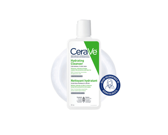 CeraVe Nettoyant Hydratant, Gel Nettoyant Doux avec Céramides et Acide Hyaluronique pour Peau Normale à Sèche, 87 ml - De voyage