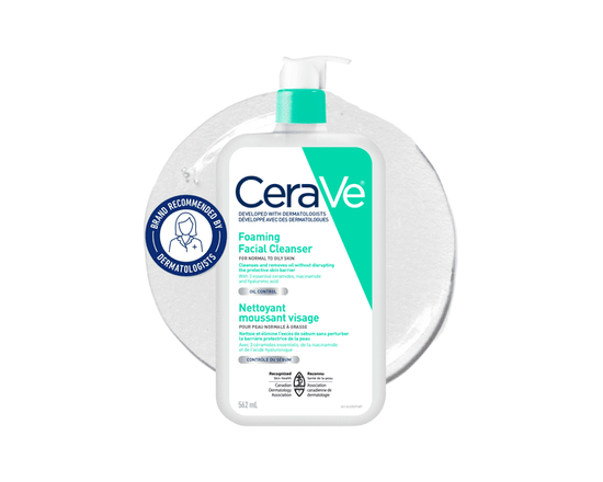 CeraVe Foaming Facial Cleanser, Gel Face Wash with Ceramides and Niacinamide for Normal to Oily Skin, 562mL - 355mL