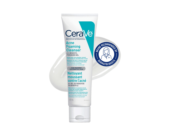 CeraVe Nettoyant Moussant Anti-Acné, Gel Nettoyant avec 4 % de Peroxyde de Benzoyle et Céramides, 150 ml - 150ml